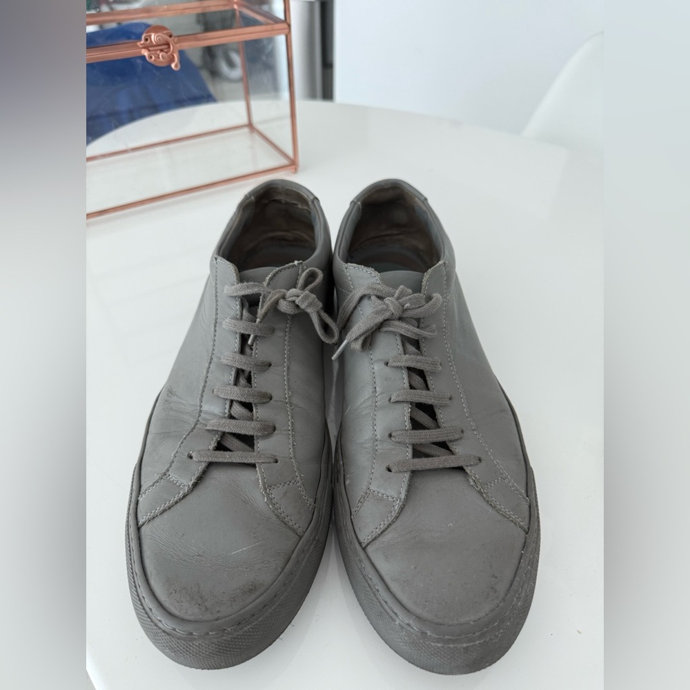 Common Projects Gray Leather Sneakers